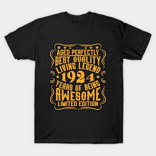 Retro Vintage 1924 Birthday Anniversary Gift Idea T-Shirt